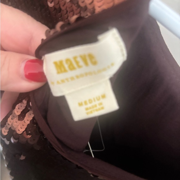 NWT Maeve Bronze Sequin Mini Dress - Picture 3 of 4